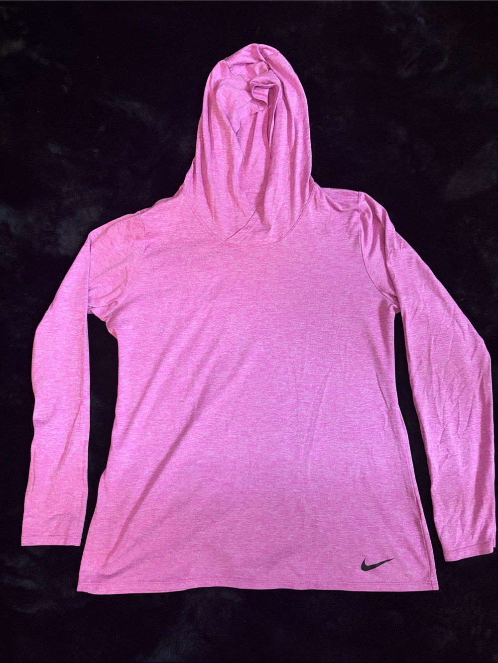Nike Heather Pink Lightweight Hooded Long Sleeve Top